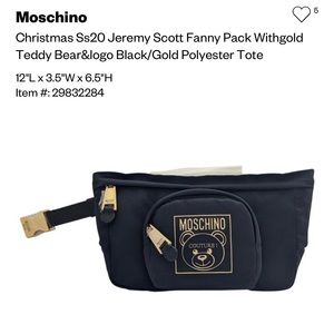 ISO do not buy! In search of! Moschino Gold black belt bag